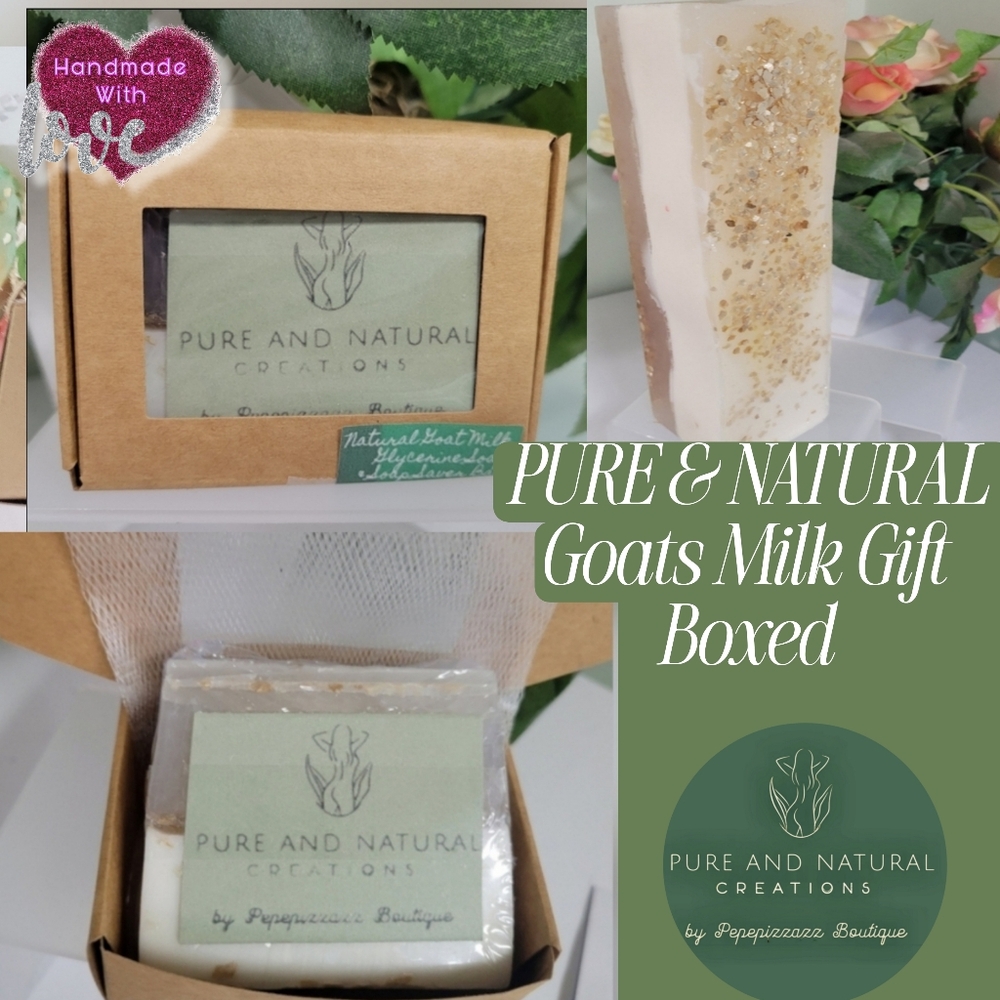 PURE & NATURAL HANDMADE GOAT MILK SOAP GIFT BOX 4OZ